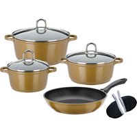 GSW Topf-Set "Gourmet Premium Color", Aluminiumguss, (Set, 9 tlg., je 1 Kochtopf 16/20/24 cm, 1 Bratpfanne 24 cm) von GSW