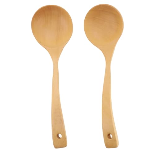 2 PCS Wooden Spoon Ladle, Wooden Multifunctional Kitchen Cookware Kitchen Serving Spoon Cooking Ladle For Mixing Stirring von Gsycle