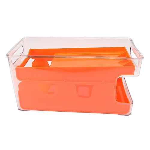 2 Tier Soda Dosierer Organizer, stapelbarer Plastik getränke Organizer Getränke dosen halter für Speisekammer Kühlschrank Kühlschrank Schrank (Orange) von Gsycle