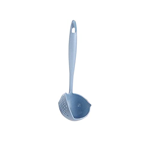 2 in 1 Küchensuppe Kelle, Plastiksieb, Skimmer -String -Löffel Rundfilter Colander Löffel für Küchentabellen Geschirr (Blau) von Gsycle