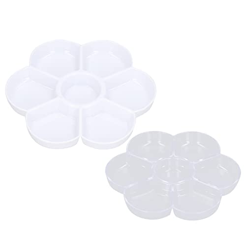 2pcs 7 Well Blumenfarbe Palette, waschbarer Kunststoffmalerei Palette Aquarellfarbe Mischtablett für Studio Malerei Bastelprojekte 2pcs 7 Well Blumenfarbe Palette, waschbarer Kunststoffmalerei Palette Aquarellfarbe Mischtablett für Studio Malerei Bastelprojekte von Gsycle