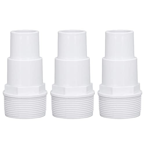 3-teiliger Poolschlauchadapter, G1-1/2 weißer Kunststoff-Außengewinde-Schlauchanschluss Schwimmbadzubehör für oberirdische Poolpumpen, Filter, Skimmer von Gsycle