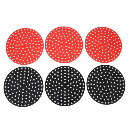 6pcs runde Luft Frittiermatte, Silikon wiederverwendbarer Flugfryer Silikon Liner Luft Frittierschale Backmatte Küchengeräte für schnelle Mahlzeiten von Gsycle