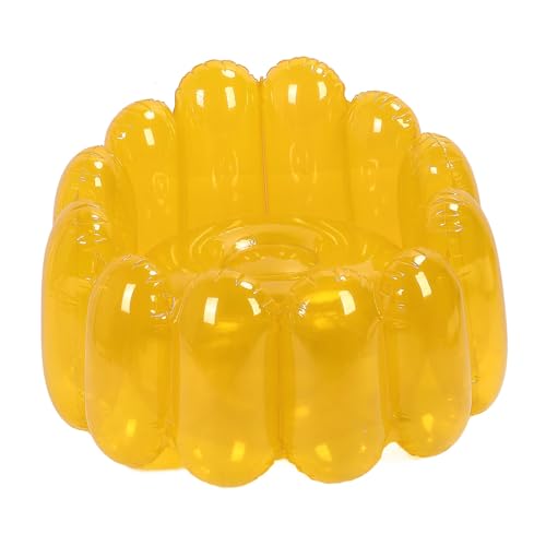 Aufblasbarer Sofa -Stuhl, tragbare transparente Süßigkeiten Farbe Blow Up Couch Saart Yard Patio Air Couch Möbel für Innen im Freien Camping Strandzimmer im Freien (Gelb) von Gsycle