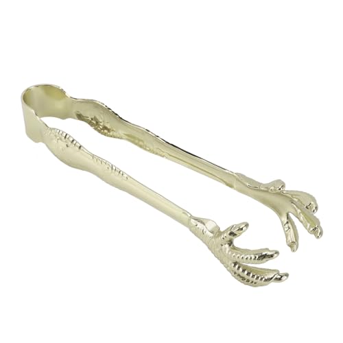 Claw Style Ice Tong, 7.9in Stainless Steel Eagle Claw Shape Ice Tong Cooking Serving Clamp for Pick up Sugar Ice Cube Bar Home Use (Gold Plated) von Gsycle