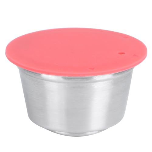Edelstahl -Kaffeekapsel Tasse, wiederverwendbare nachfüllbare Kaffeekapsel -Tasse Kaffeemaschine Accessoire mit Silikon -Tasse Deckel für Kaffeemaschine (grün) (Rot) von Gsycle