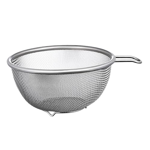 Edelstahl-Sieb, 18,5 cm, feinmaschig, feinmaschiges Sieb, Lebensmittelsieb, Obstsieb, Edelstahl-Sieb zum Sieben von Mehl, Nudeln, Obst von Gsycle