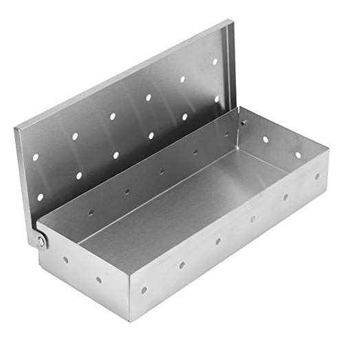 Edelstahlgrill -Raucherbox, Wiederverwendbare tragbare Holzchipbox für Gasgrill -Raucherschale für Holzkohle und Gasgrills Edelstahlgrill -Raucherbox, Wiederverwendbare tragbare Holzchipbox für Gasgrill -Raucherschale für Holzkohle und Gasgrills von Gsycle