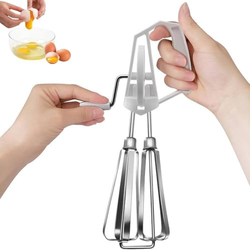 Handkurbel-Eischläger, Handrührgerät Handrührer zum Mischen Schlagen Schlagen Rühren Küche Kochwerkzeug(Weiß) von Gsycle