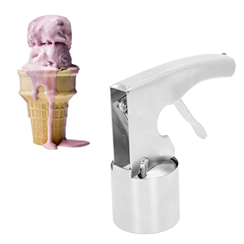 Eiscreme -Sandwichschaufel, Edelstahl zylindrisches Design Ice Cream Ball Making Löffel Keksschaufeln mit Auslöser für Küchenutensilien von Gsycle