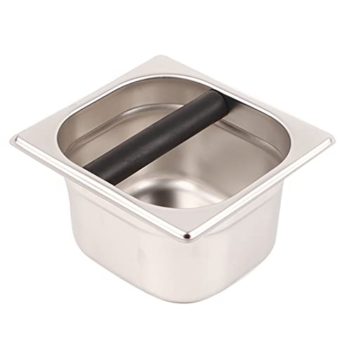 Espresso Knock Box, Stainless Steel Large Capacity Coffee Grounds Container Disposal Coffee Machine Accessories With Rubber Bar For Home Coffee (S 8 Inch 100 Outlet Holes) von Gsycle