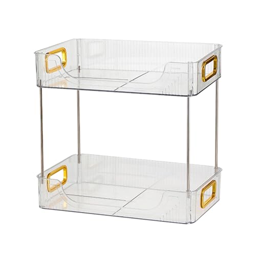Gsycle 2 Tier -Desktop -Organisator, Badezimmerarbeitsplatte Organizer Eitelkeitsschalter Behälter, Schrankschubladen Küchenregal für Büroschlafzimmer Hausdekoration (Transparent) von Gsycle