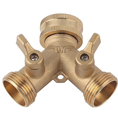 Gsycle 3/4 -Zoll -Gartenschlauchsplitter, Messing 2 -Wege -Ventil -Splitterschlauchrohr -Rohr -Tap -Steckerschlauch -Zapfen -Zapfen -Adapter für Gartenbewässerung von Gsycle