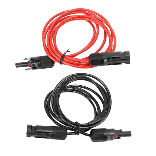 Gsycle 6.6ft 12AWG Solar Panel Verlängerungskabel, rot schwarz 2,5 mm² Solar Photovoltaic Cable Solar Panel Adapter Kit Tool mit weiblicher und männlicher Stecker für Home RV von Gsycle