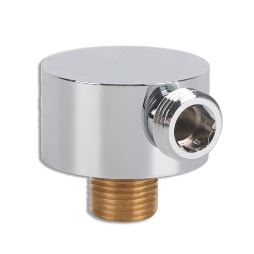 Gsycle Duschschlauch-Anschluss, Dusch-Winkel-Adapter G1/2 Messing, Runde Form, Duschkopf-Winkel-Adapter, Dusch-Winkel-Duschkopf-Rohr von Der Wand von Gsycle