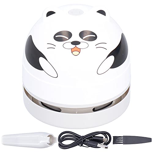 Gsycle Krümelkehrmaschine, niedliches Tier-Design, Desktop-Staubsauger, Mini-Staubfänger für Kinder, USB-Aufladung, Tischplatte (Panda) von Gsycle
