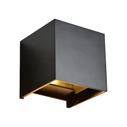 Gsycle LED-Quadrat-Up- Und Down-Licht, Up- Und Down-Wandleuchten Für Den Außenbereich, Festverdrahtete Quadratische Moderne Wandleuchte aus Aluminium Für Zuhause von Gsycle