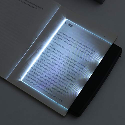Gsycle Leselampen für Bücher im Bett, tragbare batteriebetriebene flache Platte LED-Buchlampe Augenschutz Buch Leselicht Lesezeichen für Bettlektüre, Reisen von Gsycle