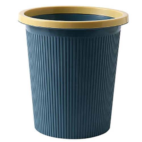 Gsycle Round Mülleimer, Plastik exquisiter Druckring -Müllbehälter kann Müllbehälter für den Runden Behälter für Büro Heimat Badezimmer Küche verschwenden (Kleines dunkelblau) von Gsycle