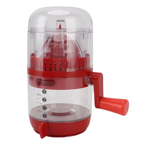 Handkurbelsuicer, 400 ml ABS Multifunktion manuales Zitronenkribbeln Handbuch Obstsuicer mit kalibriertem Behälter für den Gebrauch nach Hause oder im Freien (Rot) von Gsycle