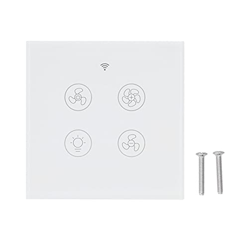 Intelligenter WiFi -Lüfter -Lichtschalter, weiße 100 bis 250 V WLAN Smart Deckenventilator Leuchtwandschalter Smart Home Controller für Home Office Intelligenter WiFi -Lüfter -Lichtschalter, weiße 100 bis 250 V WLAN Smart Deckenventilator Leuchtwandschalter Smart Home Controller für Home Office von Gsycle