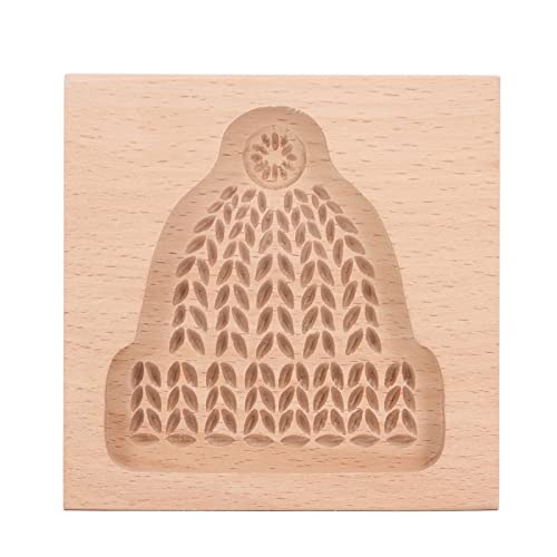 Keksausstecher aus geschnitztem Holz, Küchen-Lebkuchen-Pressstempel, Prägung von 3D-geschnitzten hölzernen Keksen für Keksstempel (Hut 15x8,5x30,5cm) von Gsycle