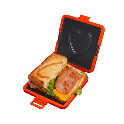 Mikrowellen -Sandwichhersteller, Silikonmetall -Herz -Muster -Mikrowave Gegrillter Käsehersteller zum Kochen des Frühstücks, gegrillter Käse, Snacks (Rot) von Gsycle