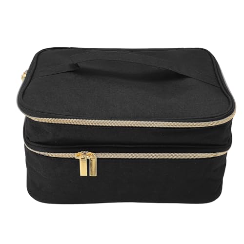 Nähe des Nähens der Lieferungen, Doppelschicht -Polyester -Nähtasche Strickbeutel Korb für Nadelgewindestifte Kit Stricken (Schwarz) von Gsycle