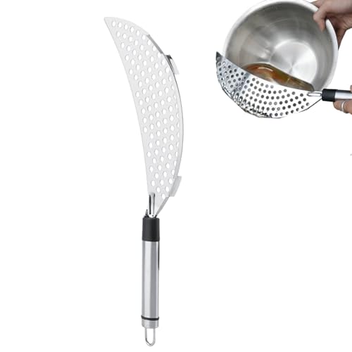 Nudelsieb, Edelstahl Handheld Pfanne Topf Sieb Küche Sieb mit Griff für alle Kochen Küchenutensilien, Nudeln Pasta Obst Gemüse Lebensmittel-Siebe von Gsycle