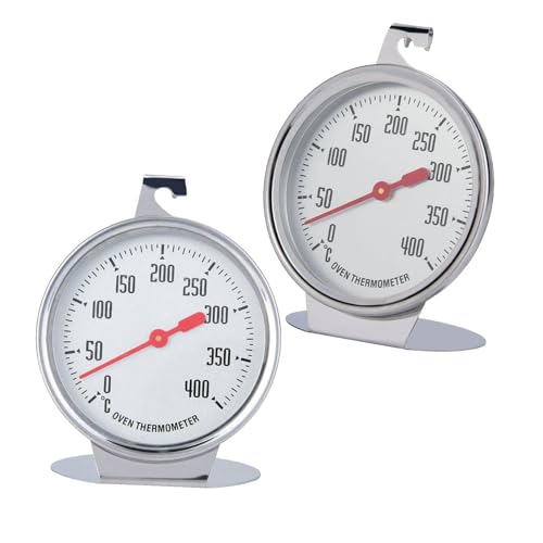 Ofenthermometer, 2 Stück, Ofenthermometer Für Innen, Edelstahl-Zifferblatt, Ofenthermometer, Großes Zifferblatt-Thermometer Für Grill, Smoker, Grill, Pizza von Gsycle