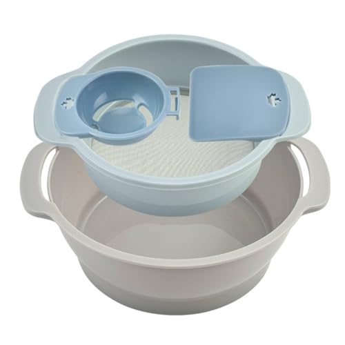 4 Stück/Set Mehlsieb, 24 cm, feinmaschiges, rundes Mehlsieb-Trimmtablett mit Teigschaber und Eiertrenner zum Backen von Kuchen und Brot in der Küche von Gsycle