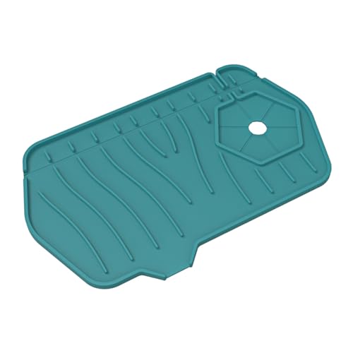 Silikonwaschbecken Spritzschutz, nicht schlechter faltbarer Küchenspüle Matte Wasserhahn Matte Griff Tropffänger für Küchentheke Badezimmer (Green) von Gsycle
