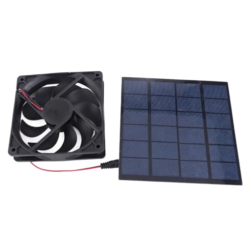 Solar angetriebener Lüfterkit, 5W Stille Solarpanel tragbare Einlass- oder Abluftventilator für Hühnerkoops Gewächshäuser Schuppen Haustierhäuser Fenster Auspuff von Gsycle