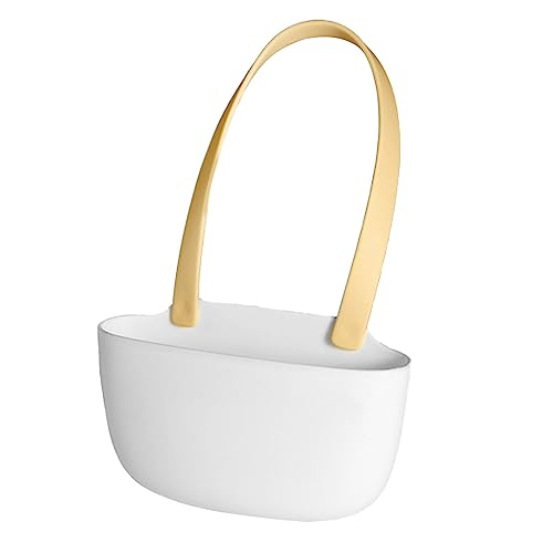 Spülbecken-Caddy, Schwammhalter-Organizer, Küchen-Abflussregal, Hängekorb für Schrubber, Spülbürste, Seifenhalter mit Abflusslöchern zum Trocknen, Küchenspülen-Zubehör (White Yellow) von Gsycle