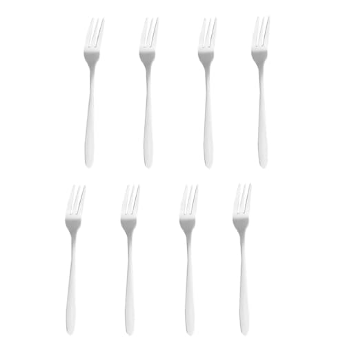 Stainless Steel Fruit Forks, Reusable Fashionable Small Cocktail Forks Tasting Appetizer Tool For Party Kitchen Dessert Salad Fruit (Triple fork with pointed handle) von Gsycle