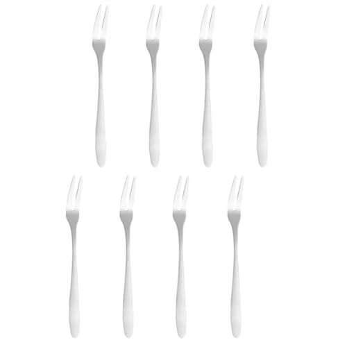 Stainless Steel Fruit Forks, Reusable Fashionable Small Cocktail Forks Tasting Appetizer Tool For Party Kitchen Dessert Salad Fruit (Two forks with pointed handles) von Gsycle