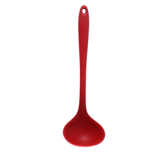 Suppe Kelle, Silikon -Servier -Suppe Löffel Löffel Nahtloser Löffel Küchenutensilien zum Kochen Abendessen Heimküche, 28,5 x 9 cm/11,2x3,5 Zoll (Rot) von Gsycle
