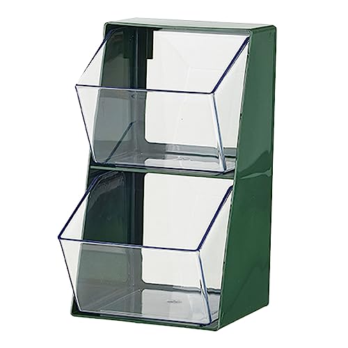 Teebeutel Organizer für Theke, 2-stufiger Teebeutelorganisator Lagerhalter großer Kapazität Transparent Snacks Rack für Kosmetikspielzeug (Grün) von Gsycle