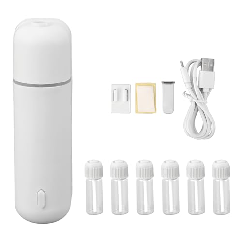 Therapie ätherisches Öl Diffusor, 5 ml Wandmontageöl Diffusor -Therapie -Duftbefeuchter mit 6 Flaschen für Home Hotel Office Badezimmer (Weiß) von Gsycle