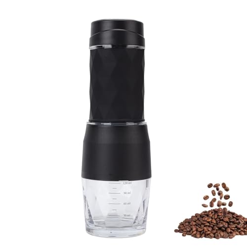Tragbare Kaffeemaschine, Mini-Espressomaschine, Handpress-Kaffeemaschinen, Kompatible Kapsel Und Gemahlener Kaffee Für Den Außenbereich(Schwarz) von Gsycle