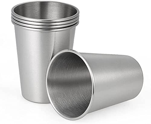 Gteller Set mit 5 Edelstahl-Pint-Tassen für Camping, unzerbrechliche Trinkbecher für Erwachsene und Kinder (200 ml) von Gteller