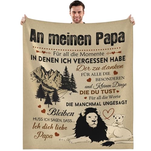 Bester Papa Geschenke Geburtstagsgeschenk für Papa Flauschig Kuscheldecken zum Väter Vatertagsgeschenk Männer Super Weiche Fleecedecke 130 x 150 cm von GthreeD