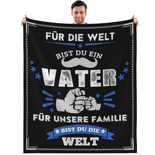 Bester Papa Geschenke Geburtstagsgeschenk für Papa Männer Geschenk für Papa Geschenk zum Vatertag Flauschig Kuscheldecken zum Väter 130x150 cm von GthreeD