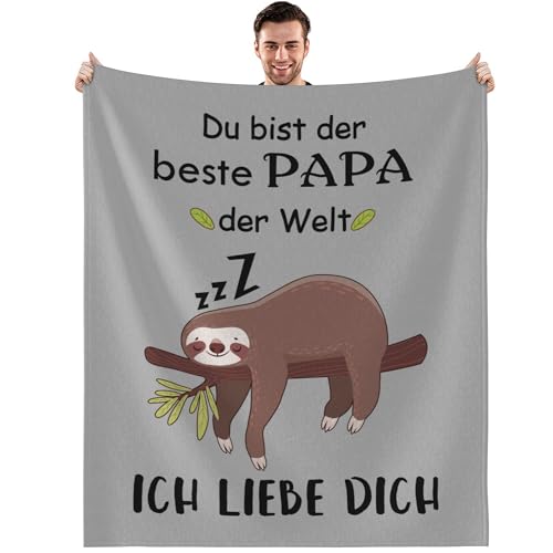 Bester Papa Geschenke Geburtstagsgeschenk für Papa Flauschig Kuscheldecken zum Väter Vatertagsgeschenk Männer Super Weiche Fleecedecke 150X200CM von GthreeD