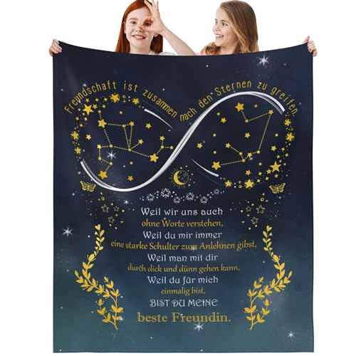 Geburtstagsgeschenk für Freundin Kuscheldecke Geschenke zum Frauen Geschenk Beste Freundin Geburtstag Geschenkideen für Frau Fleecedecke 130x150 cm von GthreeD