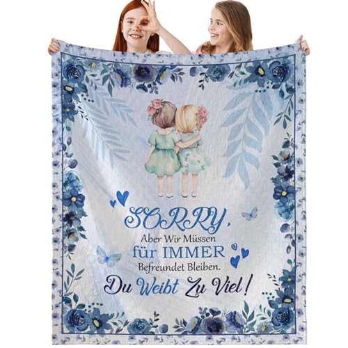 Geburtstagsgeschenk für Freundin Kuscheldecke Geschenke zum Frauen Geschenk Beste Freundin Geburtstag Geschenkideen für Frau Fleecedecke 130x150 cm von GthreeD