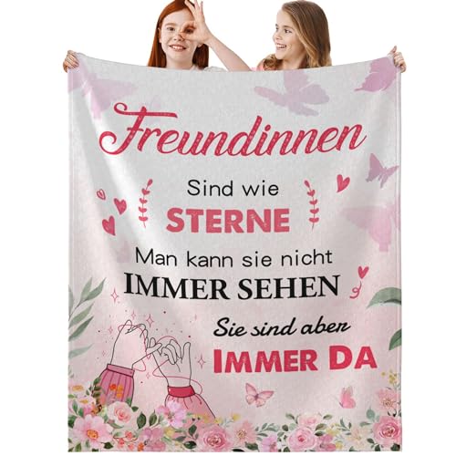 Geburtstagsgeschenk für Freundin Kuscheldecke Geschenke zum Frauen Geschenk Beste Freundin Geburtstag Geschenkideen für Frau Fleecedecke 150x200 cm von GthreeD