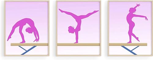 Gtoaxxno 3 Stück Gymnastik Turner Wandkunst Dekor Drucke Poster Fotos für Mädchen Schlafzimmer Dekoration, ungerahmt (20 x 25 cm) von Gtoaxxno