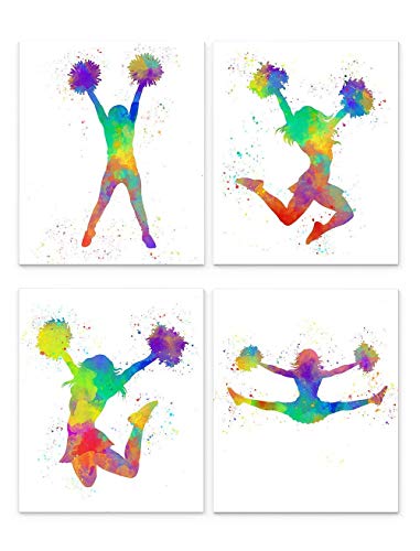 Gtoaxxno Abstrakter Wanddruck, Kunstgemälde, weißer Hintergrund, Cheerleading-Geschenke für Mädchen, ungerahmt (20 x 25 cm), 4 Stück von Gtoaxxno