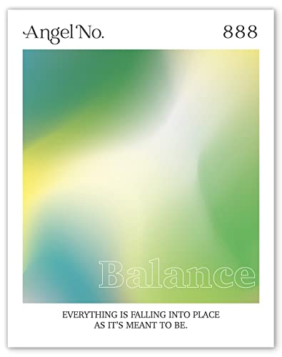 Gtoaxxno Aura-Engel-Zahlen-Poster für Zimmer, spirituelle Aura, ästhetische Raumdekoration, Wandkunstdruck für Schlafzimmer Büro, ungerahmt (888A, 28 x 35 cm) von Gtoaxxno